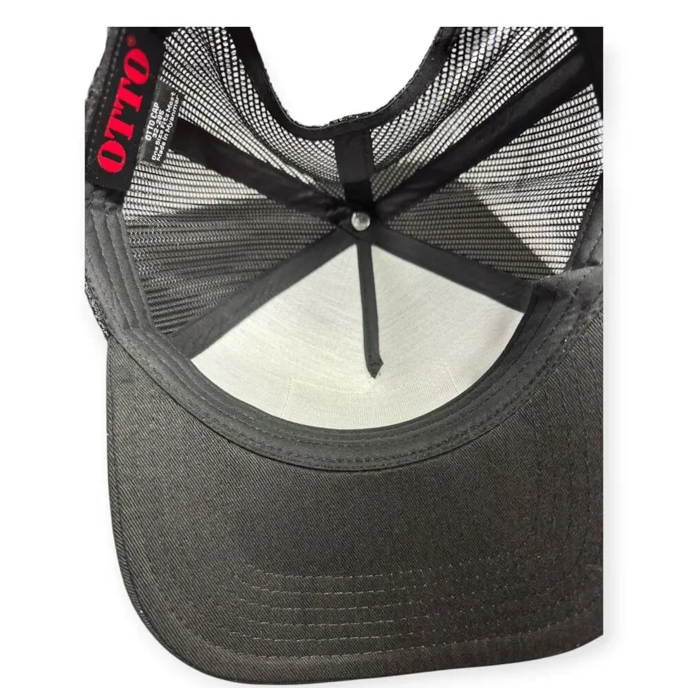Hero Otto Black Snapback Adjustable Hat‎ Mesh Back Trucker Hat